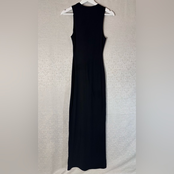 Naked Wardrobe Black Body Con Sculpting Shaping Double Lined Maxi Dress Small - Picture 5 of 10